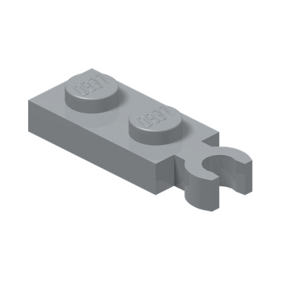 PLATE 1X2 W/ HOLDER · Medium Stone Grey (réf. BrickLink Light Bluish Gray)