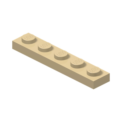 PLATE 1X5 · Brick Yellow (réf. BrickLink Tan)