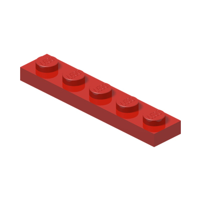 PLATE 1X5 · Bright Red (réf. BrickLink Red)