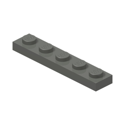 PLATE 1X5 · Dark Stone Grey (réf. BrickLink Dark Bluish Gray)