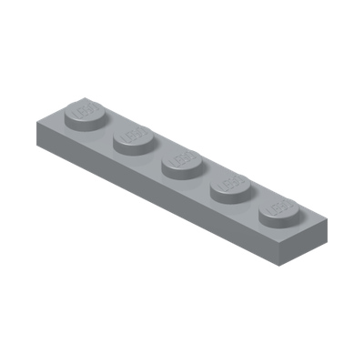 PLATE 1X5 · Medium Stone Grey (réf. BrickLink Light Bluish Gray)