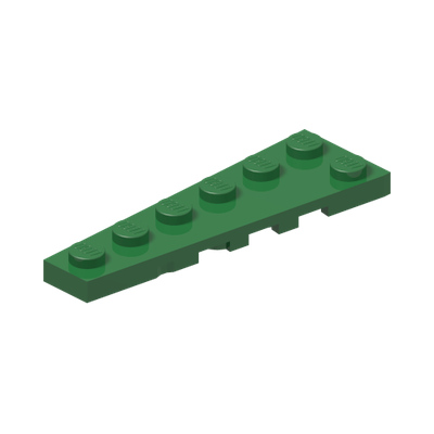 LEFT PLATE, 2X6, DEG. 9 · LEGO 6385260 (réf. BrickLink 78443) · Dark Green (réf. BrickLink Green)