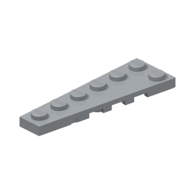 LEFT PLATE, 2X6, DEG. 9 · Medium Stone Grey (réf. BrickLink Light Bluish Gray)