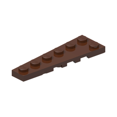 LEFT PLATE, 2X6, DEG. 9 · Reddish Brown (réf. BrickLink Reddish Brown)