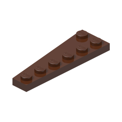 RIGHT PLATE, 2X6, DEG. 9 · Reddish Brown (réf. BrickLink Reddish Brown)