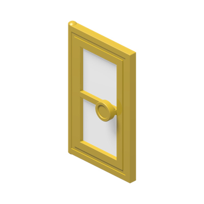 Door 1 x 3 x 4 with Glass · Réf. BrickLink 7930 · Couleur BrickLink : Yellow