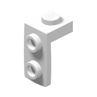 PLATE 1X1, W/ 1.5 PLATE 1X2, DOWNWARDS · LEGO 6442358 (réf. BrickLink 79389) · White (réf. BrickLink White)