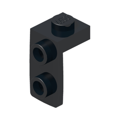 PLATE 1X1, W/ 1.5 PLATE 1X2, DOWNWARDS · Black (réf. BrickLink Black)
