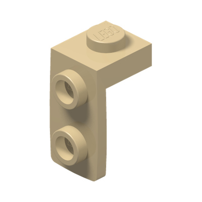 PLATE 1X1, W/ 1.5 PLATE 1X2, DOWNWARDS · Brick Yellow (réf. BrickLink Tan)