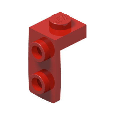 PLATE 1X1, W/ 1.5 PLATE 1X2, DOWNWARDS · Bright Red (réf. BrickLink Red)