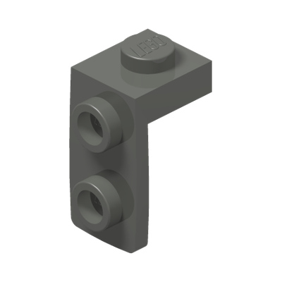 PLATE 1X1, W/ 1.5 PLATE 1X2, DOWNWARDS · Dark Stone Grey (réf. BrickLink Dark Bluish Gray)