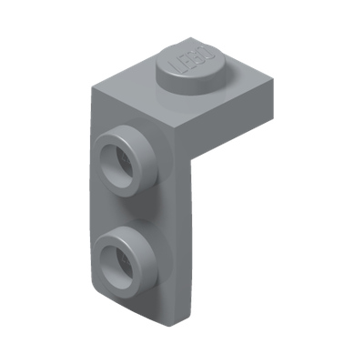 PLATE 1X1, W/ 1.5 PLATE 1X2, DOWNWARDS · Medium Stone Grey (réf. BrickLink Light Bluish Gray)