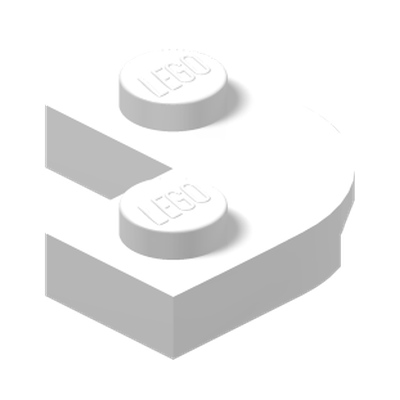 PLATE 2X2, 1/4 CIRCLE, W/ CUT OUT · LEGO 6499714 (réf. BrickLink 79491) · White (réf. BrickLink White)