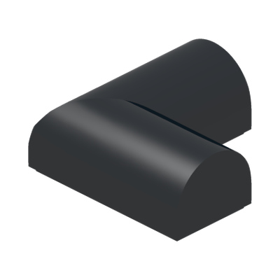 PLATE 2X2X2/3, OUTSIDE BOW · LEGO 6370961 (réf. BrickLink 79757) · Black (réf. BrickLink Black)