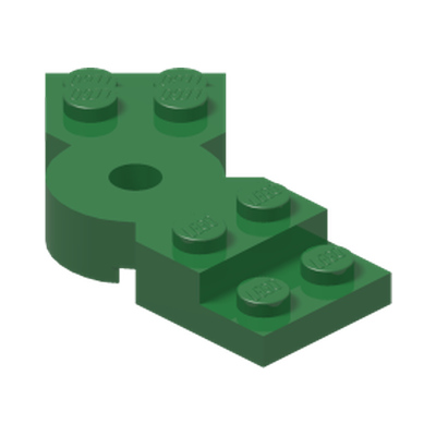 Plate, Modified 2 x 6 x 2/3 Bent · Dark Green (réf. BrickLink Green)
