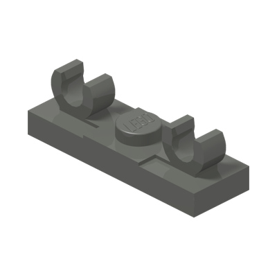 PLATE, 1X3, W/ VERT. 3.2, NO. 1 · LEGO 6365692 (réf. BrickLink 79987) · Dark Stone Grey (réf. BrickLink Dark Bluish Gray)