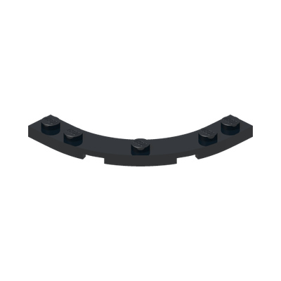 PLATE 5X5, 1/4 CIRCLE, W/ CUT OUT · LEGO 6372045 (réf. BrickLink 80015) · Black (réf. BrickLink Black)