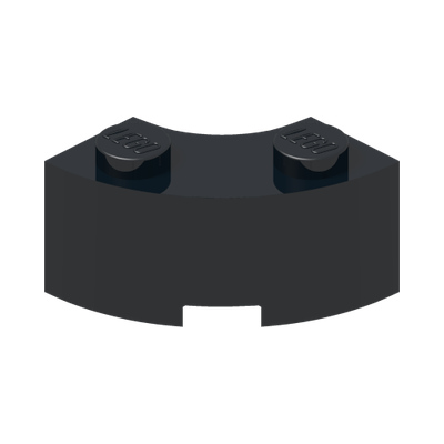 BRICK 2X2W.INSIDE AND OUTS.BOW · Black (réf. BrickLink Black)