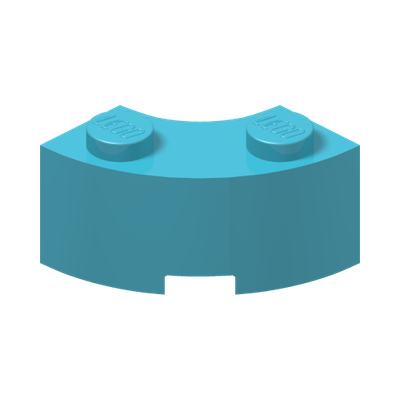 BRICK 2X2W.INSIDE AND OUTS.BOW · Medium Azur (réf. BrickLink Medium Azure)