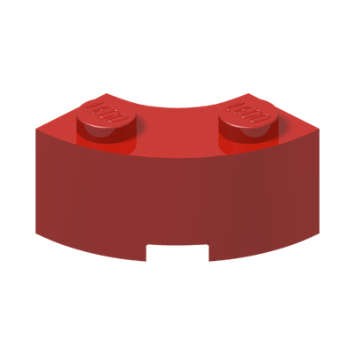 BRICK 2X2W.INSIDE AND OUTS.BOW · Bright Red (réf. BrickLink Red)
