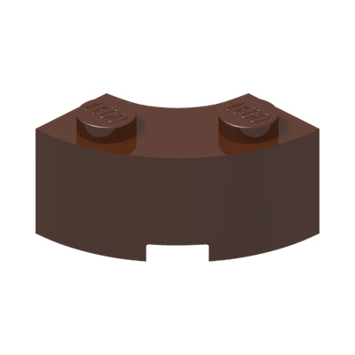 BRICK 2X2W.INSIDE AND OUTS.BOW · Reddish Brown (réf. BrickLink Reddish Brown)