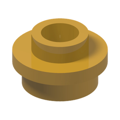 PL.ROUND 1X1 W. THROUGHG. HOLE · Warm Gold (réf. BrickLink Pearl Gold)