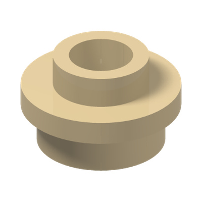 PL.ROUND 1X1 W. THROUGHG. HOLE · Brick Yellow (réf. BrickLink Tan)
