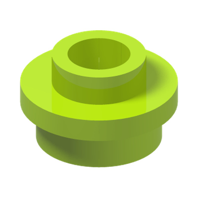 PL.ROUND 1X1 W. THROUGHG. HOLE · Bright Yellowish Green (réf. BrickLink Lime)