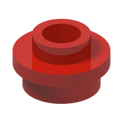 PL.ROUND 1X1 W. THROUGHG. HOLE · Bright Red (réf. BrickLink Red)