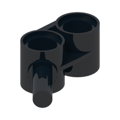 DOUBLE Ø4.85 HOLE W.Ø3.2 SHAFT · LEGO 6173124 (réf. BrickLink 85940) · Black (réf. BrickLink Black)