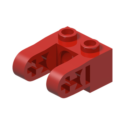 BRICK 2X1, DIA. 4.9 HOLE, W/ HALF BEAM · LEGO 6371957 (réf. BrickLink 85943) · Bright Red (réf. BrickLink Red)