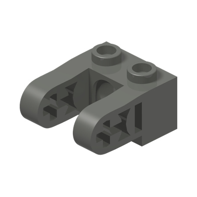 2X1 ST.Ø4.9 HOLE W. HALF BEAM · Dark Stone Grey (réf. BrickLink Dark Bluish Gray)