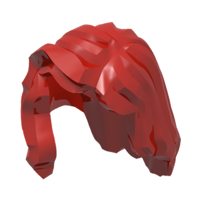 Minifigure, Hair Female Mid-Length with Part over Right Shoulder · LEGO 6254473 (réf. BrickLink 85974) · Couleur BrickLink : Red