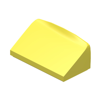 ROOF TILE 1 X 2 X 2/3, ABS · Cool Yellow (réf. BrickLink Bright Light Yellow)