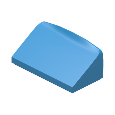 ROOF TILE 1 X 2 X 2/3, ABS · Dark Azur (réf. BrickLink Dark Azure)