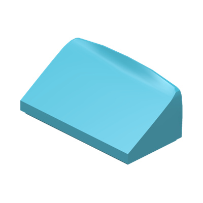 ROOF TILE 1 X 2 X 2/3, ABS · Medium Azur (réf. BrickLink Medium Azure)