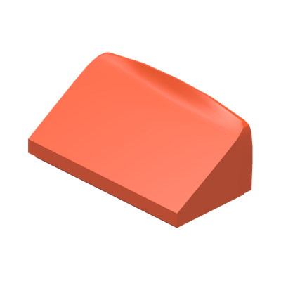 ROOF TILE 1 X 2 X 2/3, ABS · Reddish Orange (réf. BrickLink Reddish Orange)