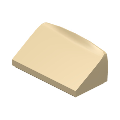 ROOF TILE 1 X 2 X 2/3, ABS · Brick Yellow (réf. BrickLink Tan)