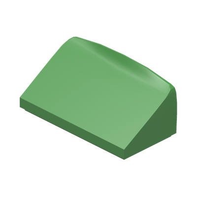 ROOF TILE 1 X 2 X 2/3, ABS · Bright Green (réf. BrickLink Bright Green)