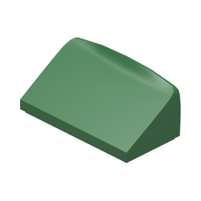 ROOF TILE 1 X 2 X 2/3, ABS · Dark Green (réf. BrickLink Green)