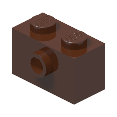 BRICK 1X2 W/ 1 KNOB · Reddish Brown (réf. BrickLink Reddish Brown)