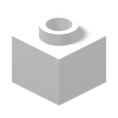 PLATE 1X1X2/3 · LEGO 6383985 (réf. BrickLink 86996) · White (réf. BrickLink White)