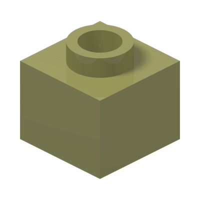 PLATE 1X1X2/3 · Olive Green (réf. BrickLink Olive Green)