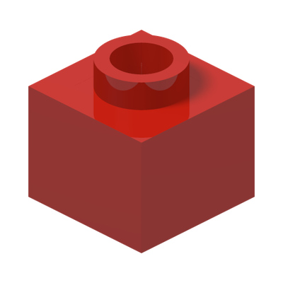 PLATE 1X1X2/3 · Bright Red (réf. BrickLink Red)