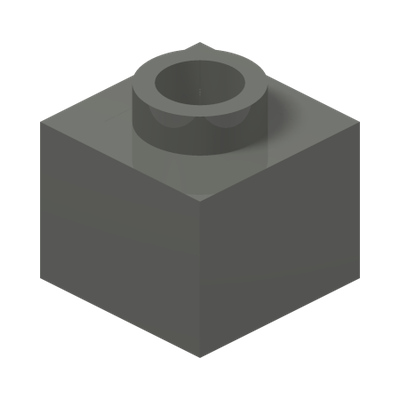 PLATE 1X1X2/3 · Dark Stone Grey (réf. BrickLink Dark Bluish Gray)