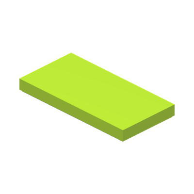 FLAT TILE 2X4 · Bright Yellowish Green (réf. BrickLink Lime)