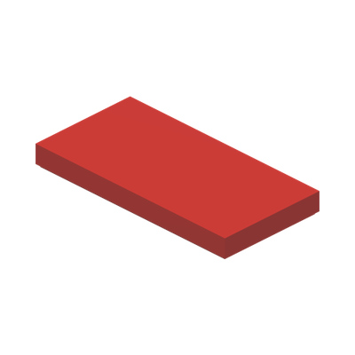FLAT TILE 2X4 · Bright Red (réf. BrickLink Red)