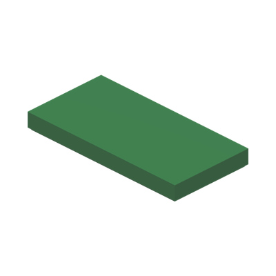 FLAT TILE 2X4 · Dark Green (réf. BrickLink Green)
