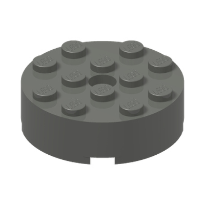 BRICK 4X4 ROUND W. Ø4.9 W. CLICK · Dark Stone Grey (réf. BrickLink Dark Bluish Gray)