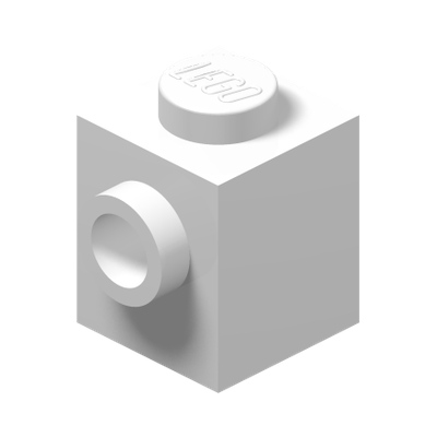 BRICK 1X1 W. 1 KNOB · LEGO 4558952 (réf. BrickLink 87087) · White (réf. BrickLink White)